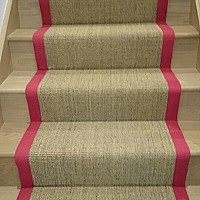 Alternative Flooring Small Boucle Stair Runner. Red Cotton Tape Border
